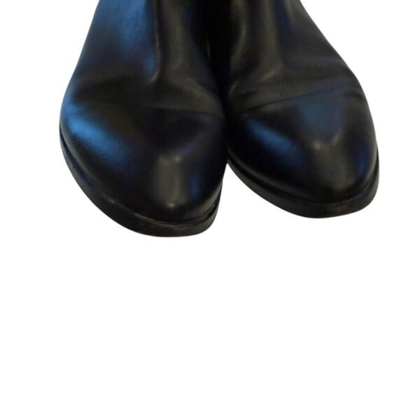 J Crew Womens Size 9.5 Bootie Heeled Italian Leather Black Side Zip With Buckle - Picture 8 of 11